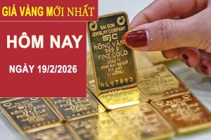 Giá vàng hôm nay 19/2: Vàng SJC đi ngang