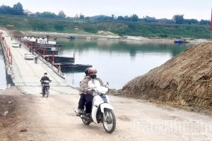 Phú Thọ: Sau 5 ngày vận hành, cầu phao Đoan Hùng phục vụ hơn 76.400 lượt người và phương tiện qua cầu