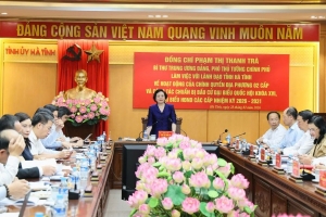 Phó Thủ tướng Phạm Thị Thanh Trà làm việc với lãnh đạo tỉnh Hà Tĩnh