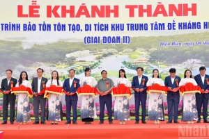Thủ tướng Phạm Minh Chính dự lễ khánh thành Công trình bảo tồn, tôn tạo Khu di tích Him Lam (giai đoạn II)