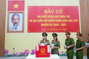 Cán bộ, chiến sĩ Công an thành phố Huế hoàn thành sớm việc bỏ phiếu