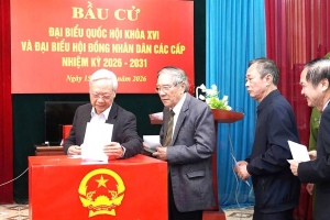 Ninh Bình: Gần 90% cử tri tham gia bỏ phiếu tính đến 13 giờ 30 phút