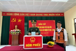 Rộn ràng Ngày hội bầu cử tại Đồn Biên phòng cửa khẩu Chi Ma