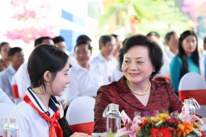 Phó Thủ tướng Phạm Thị Thanh Trà dự lễ khởi công Trường Phổ thông nội trú liên cấp Ba Chúc, tỉnh An Giang
