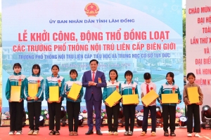 Lâm Đồng khởi công 3 trường nội trú liên cấp tại khu vực biên giới