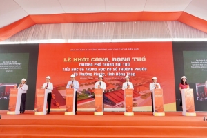 Đồng Tháp khởi công 4 trường nội trú liên cấp vùng biên, tăng tốc đầu tư giáo dục chiến lược