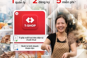 Techcombank tung T-Shop: Hộ kinh doanh đăng ký 2 phút, miễn phí 5 năm, bán hàng – xuất hóa đơn – kê thuế chỉ trong một app