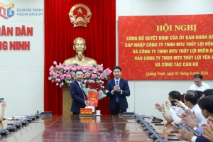 Quảng Ninh: Công bố quyết định sáp nhập các công ty thủy lợi và kiện toàn công tác cán bộ