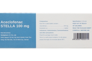 Hải Phòng: Thông báo thu hồi lô thuốc Aceclofenac STELLA 100mg vi phạm mức độ 2