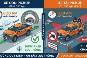 Xe bán tải phải tuân thủ biển báo như xe tải theo quy định mới