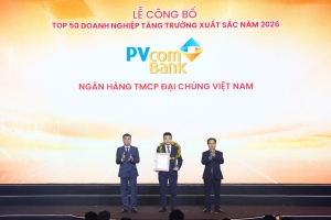 PVcomBank lần thứ 8 liên tiếp được vinh danh trong Bảng xếp hạng FAST500