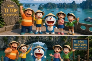Vịnh Hạ Long là bối cảnh chính trong tập phim Doraemon đặc biệt "Món quà là chuyến du lịch đến Việt Nam"