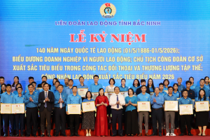Liên đoàn Lao động tỉnh Bắc Ninh kỷ niệm 140 năm Ngày Quốc tế lao động 1/5