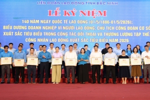 Bắc Ninh biểu dương doanh nghiệp và công nhân lao động tiêu biểu