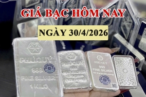 Giá bạc hôm nay 30/4: Trong nước ổn định, thế giới giảm sâu trước áp lực lãi suất