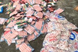 Thu giữ hơn 200kg thực phẩm đông lạnh không rõ nguồn gốc
