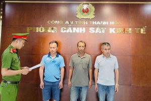 Công an Thanh Hóa khởi tố 3 đối tượng vì vi phạm quy định về khai thác tài nguyên