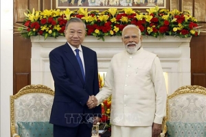 Tổng Bí thư, Chủ tịch nước Tô Lâm và Thủ tướng Ấn Độ Narendra Modi gặp hẹp