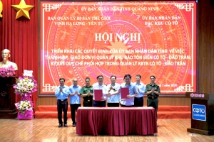 Quảng Ninh: Thành lập và ký kết quy chế phối hợp quản lý Khu bảo tồn biển Cô Tô - Đảo Trần