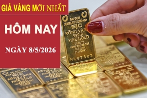 Giá vàng hôm nay 8/5: Tăng mạnh phiên thứ ba liên tiếp
