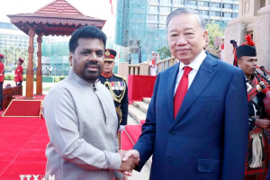 Lễ đón trọng thể Tổng Bí thư, Chủ tịch nước Tô Lâm thăm cấp Nhà nước Sri Lanka