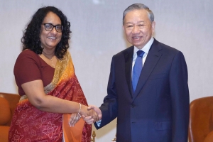 Tổng Bí thư, Chủ tịch nước Tô Lâm hội kiến Thủ tướng Sri Lanka Harini Amarasuriya