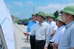 Bí thư Tỉnh ủy Thanh Hóa kiểm tra tiến độ dự án giao thông trọng điểm kết nối với Cảng hàng không Thọ Xuân