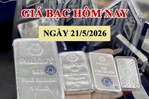 Giá bạc hôm nay 21/5: Chịu áp lực giảm