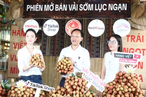 Phó Chủ tịch UBND tỉnh Bắc Ninh Phạm Văn Thịnh livestream bán vải thiều