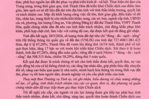 Thư khen cán bộ, đảng viên và Nhân dân tham gia chiến dịch làm giàu, làm sạch dữ liệu đất đai