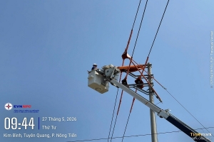 Đội sửa chữa Hotline Công ty Điện lực Tuyên Quang kiên cường bám lưới giữa cao điểm nắng nóng
