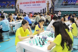 825 kỳ thủ tranh tài tại Giải vô địch Cờ vua miền Bắc lần thứ X năm 2026 tại Bắc Ninh