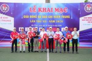 Khai mạc Giải bóng đá Báo chí miền Trung lần thứ XII tại Hà Tĩnh