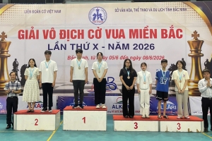 Bắc Ninh xếp thứ 3 toàn đoàn Giải vô địch Cờ vua miền Bắc