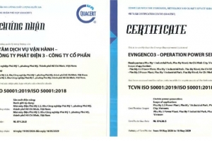 Phú Mỹ 3 và Phú Mỹ 2.2 đạt chứng nhận ISO 50001:2018, nâng cao hiệu quả sử dụng năng lượng