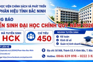 Học viện Chính sách và Phát triển tuyển sinh 450 chỉ tiêu Đại học chính quy tại Phân hiệu Bắc Ninh