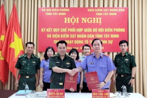 Tây Ninh: Ban Chỉ huy Bộ đội Biên phòng tỉnh và Viện Kiểm sát nhân dân tỉnh ký kết Quy chế phối hợp liên ngành trong hoạt động tố tụng hình sự