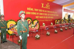 Lào Cai truy điệu, an táng 9 hài cốt liệt sĩ tại xã Bát Xát