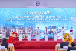 Thủ tướng dự lễ khởi công 5 tuyến đường sắt, 3 dự án nhà ở cho thuê tại Hà Nội với tổng vốn hơn 1,3 triệu tỷ đồng