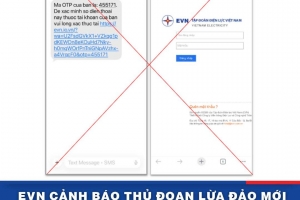 EVN cảnh báo thủ đoạn lừa đảo mới bằng tin nhắn OTP giả mạo