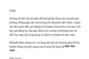 Hàng loạt tài khoản Adobe chính hãng tại Việt Nam bị hủy dịch vụ do thuật toán rà soát gian lận