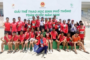 Giải Thể thao học sinh phổ thông toàn quốc 2026: Lâm Đồng giành hạng Ba toàn đoàn môn Điền kinh