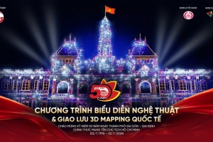 VINAMA thắp sáng hành trình 50 năm Thành phố mang tên Bác bằng công nghệ 3D Mapping