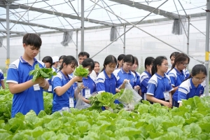 100 học sinh trải nghiệm “Một ngày làm nông dân công nghệ cao”