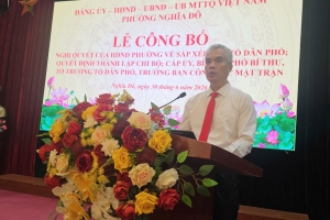 Hà Nội: Phường Nghĩa Đô công bố quyết định sắp xếp 50 tổ dân phố mới, kiện toàn đồng bộ hệ thống chính trị cơ sở