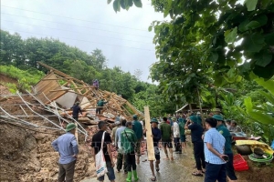 Mưa lớn gây sạt lở tại Sơn La, 18 nhà bị ảnh hưởng