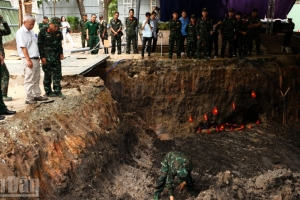 Tìm thấy 16 hài cốt liệt sĩ tại Công viên Lê Thị Riêng