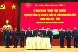 Bộ Tư lệnh Vùng Cảnh sát biển 3 phát động Phong trào thi đua giai đoạn 2026-2030