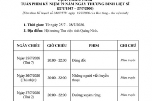 Quảng Ninh tổ chức Tuần phim kỷ niệm 79 năm Ngày Thương binh - Liệt sĩ