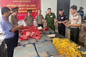 Quảng Ninh: Tiêu hủy gần 154.000 bao thuốc lá nhập lậu trong vụ án buôn bán hàng cấm